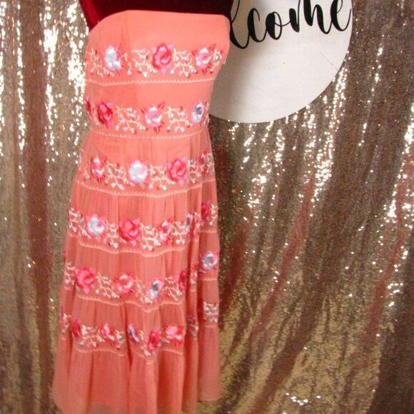 NWT Laundry by Shelli Segal *SILK* dress Boho 10 - Picture 2 of 12